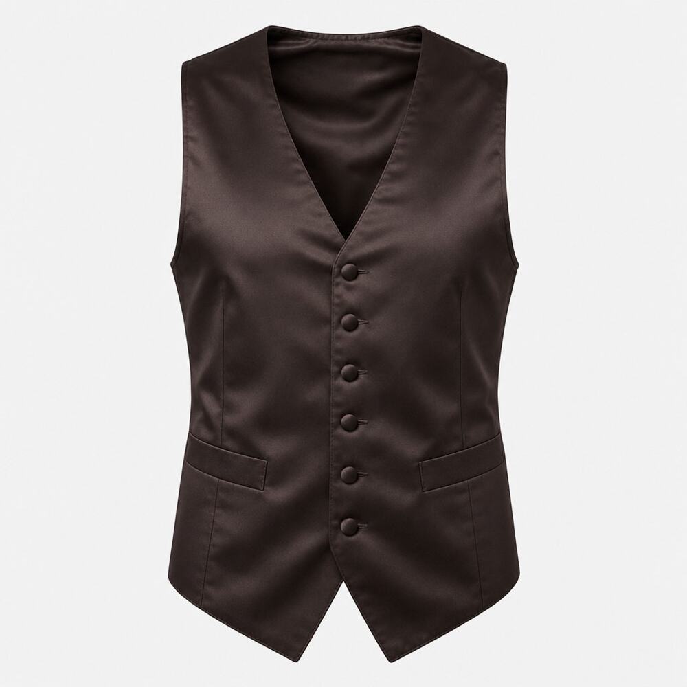 David Donahue Grey Silk Mens Waistcoat w/ Back Belt Sz M